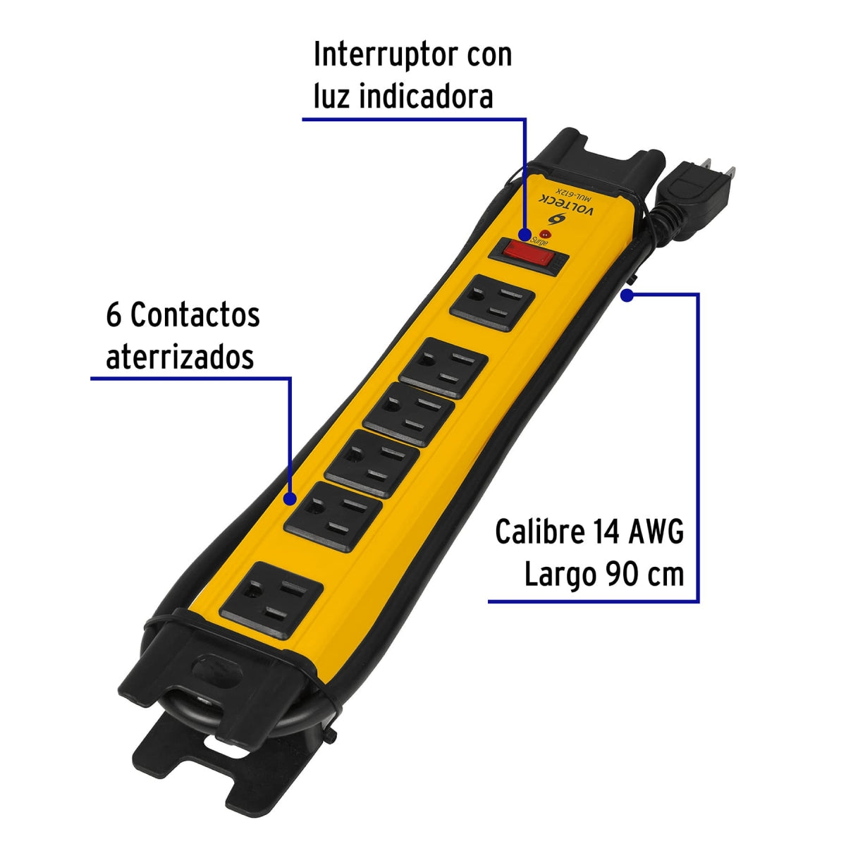 Multicontacto uso industrial 6 entradas 1200J SKU:'48186