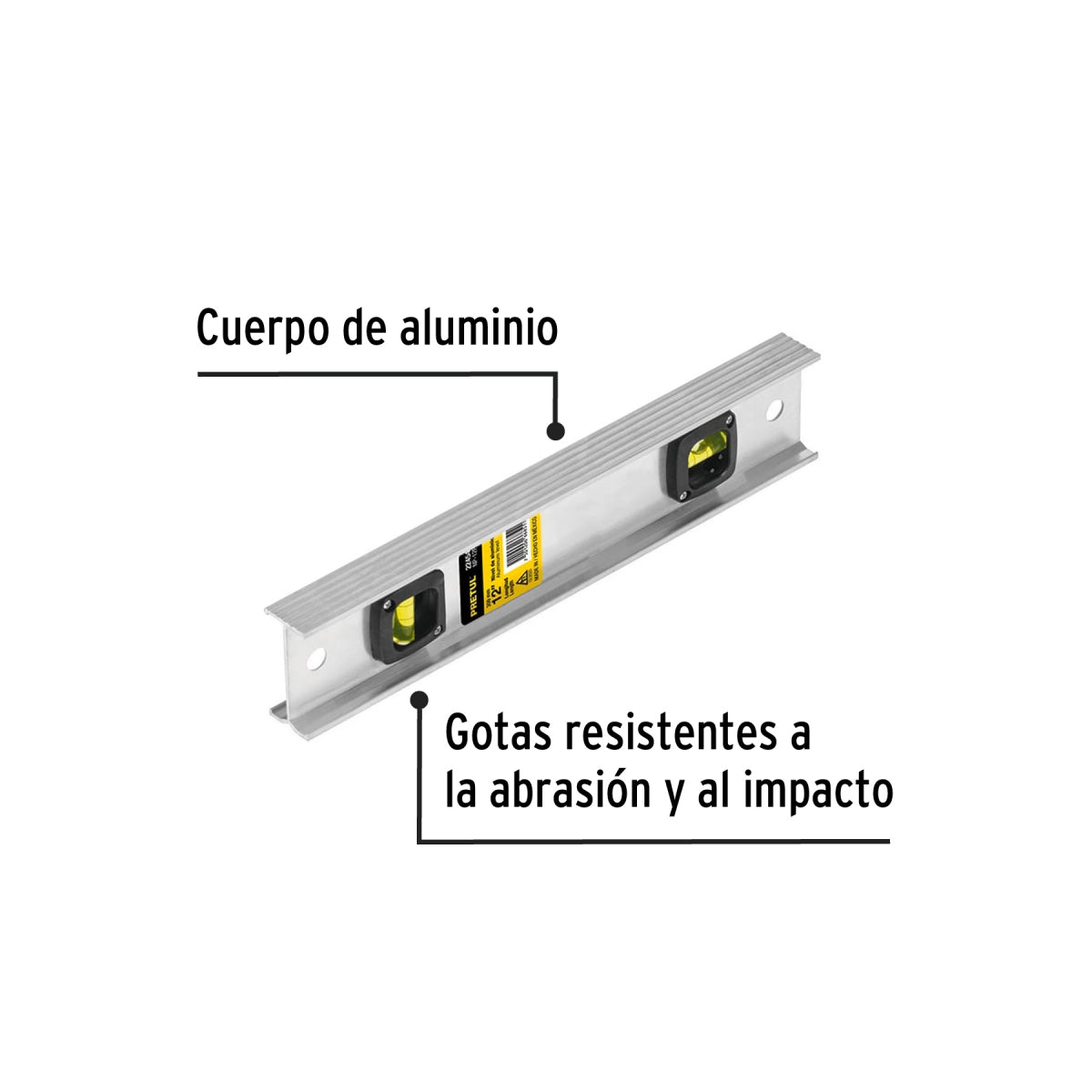 Nivel aluminio 12" 2 gotas SKU:'22454