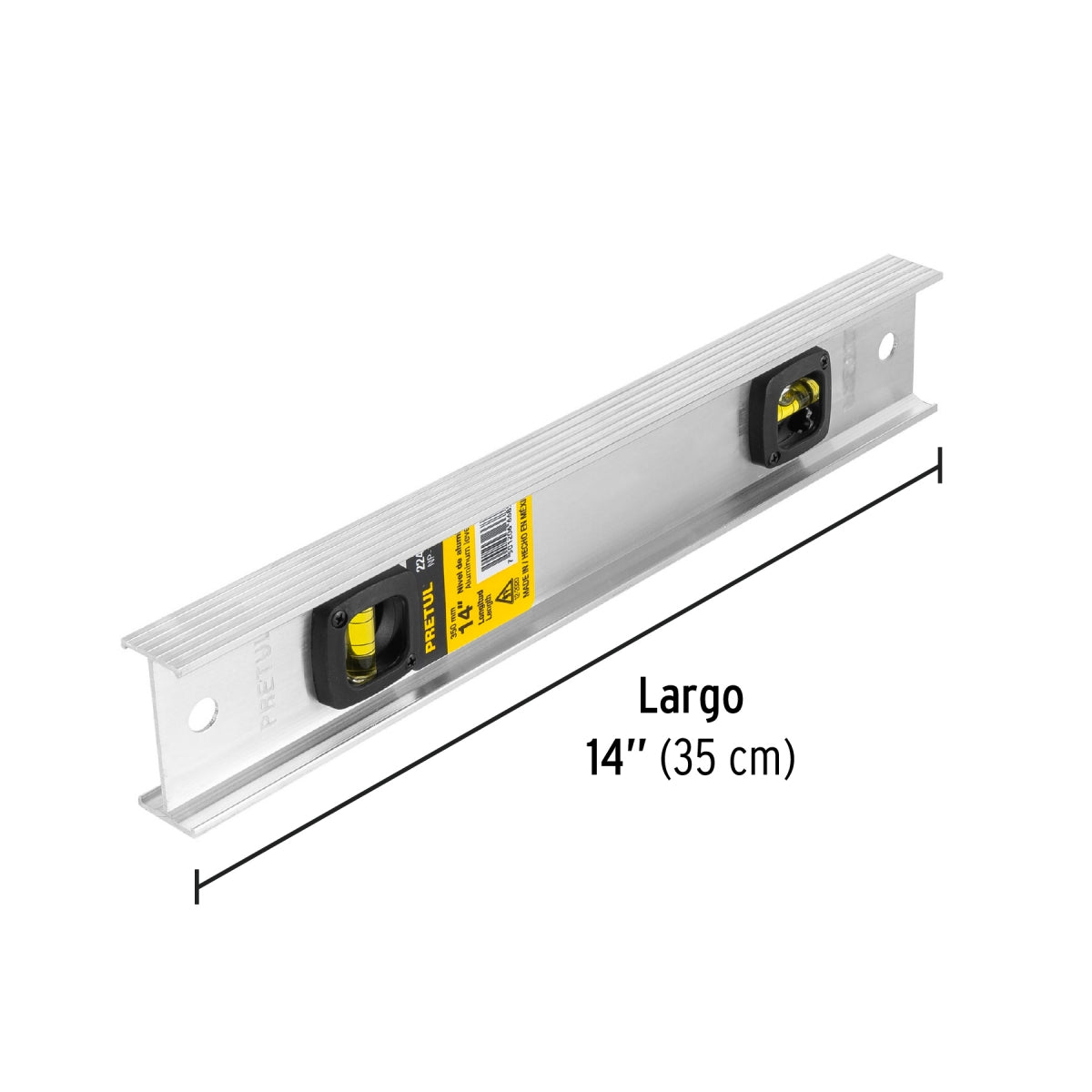 Nivel aluminio 14" 2 gotas SKU:'22456