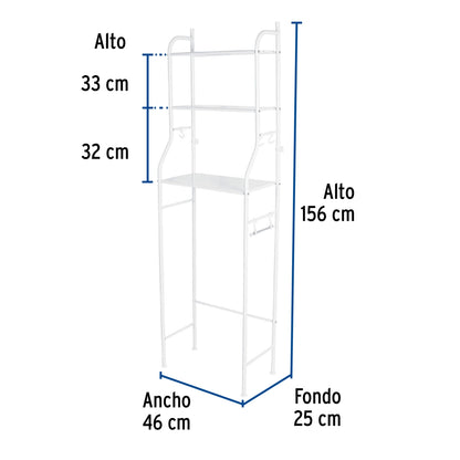 Mueble organizador con 3 repisas p/baño SKU:'47907