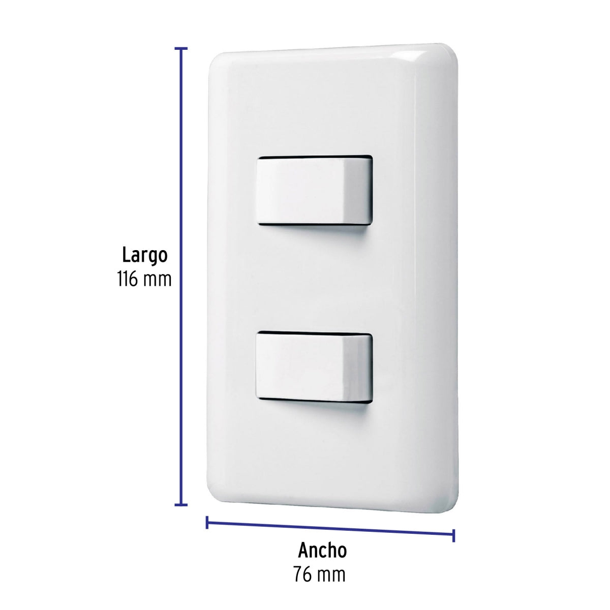 Placa armada doble 2 interruptores sencillos (Basic) SKU:'25080