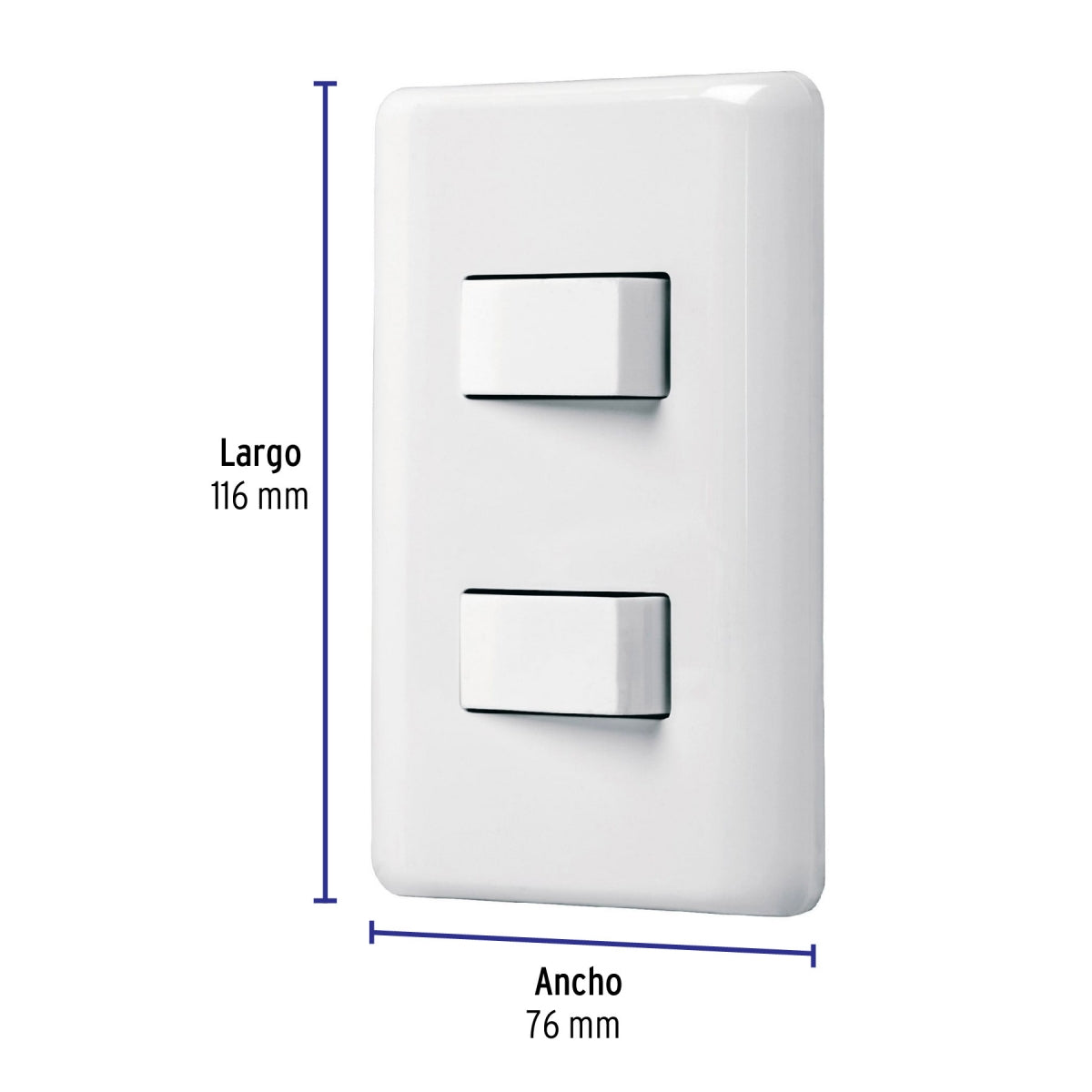 Placa armada doble 1 interruptor sencillo 1 interruptor escalera (Basic) SKU:'25085