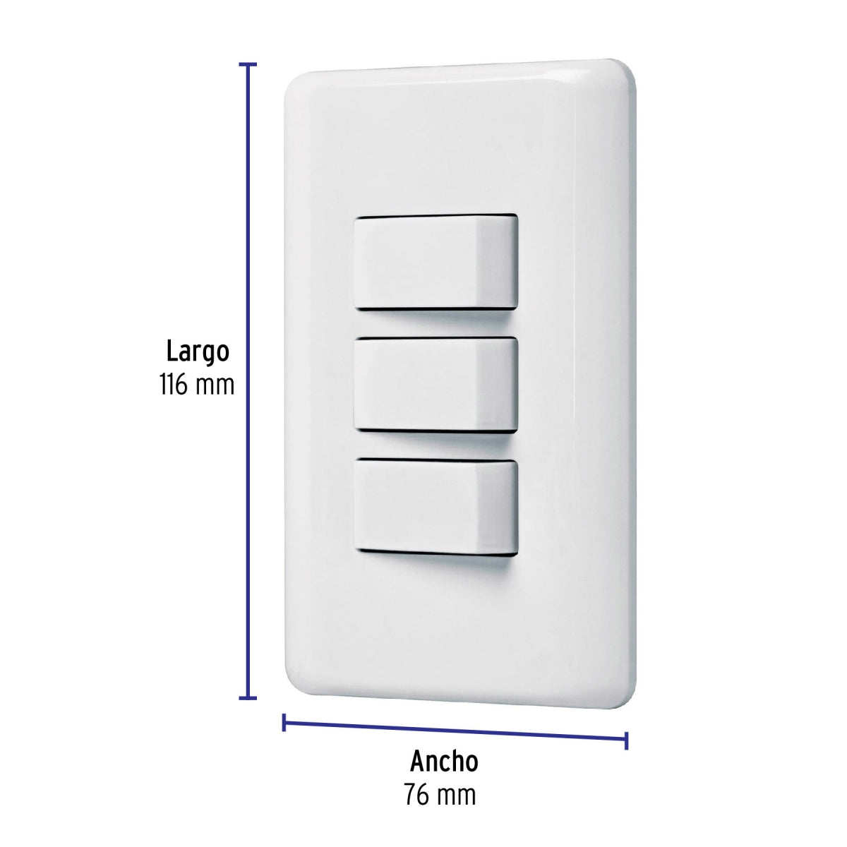 Placa armada triple 3 interruptores sencillos (Basic) SKU:'25083