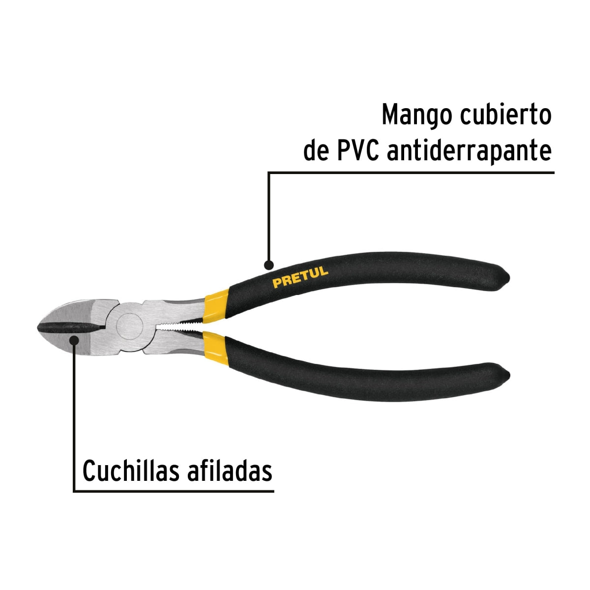 Pinza corte diagonal 8" SKU:'22639