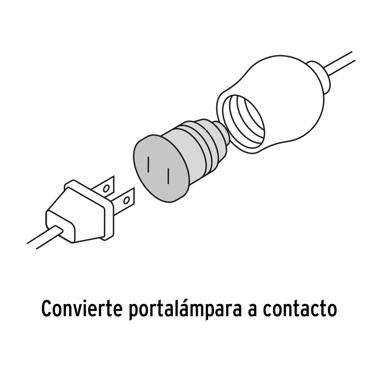 Adaptador portalámpara a contacto SKU:'46490