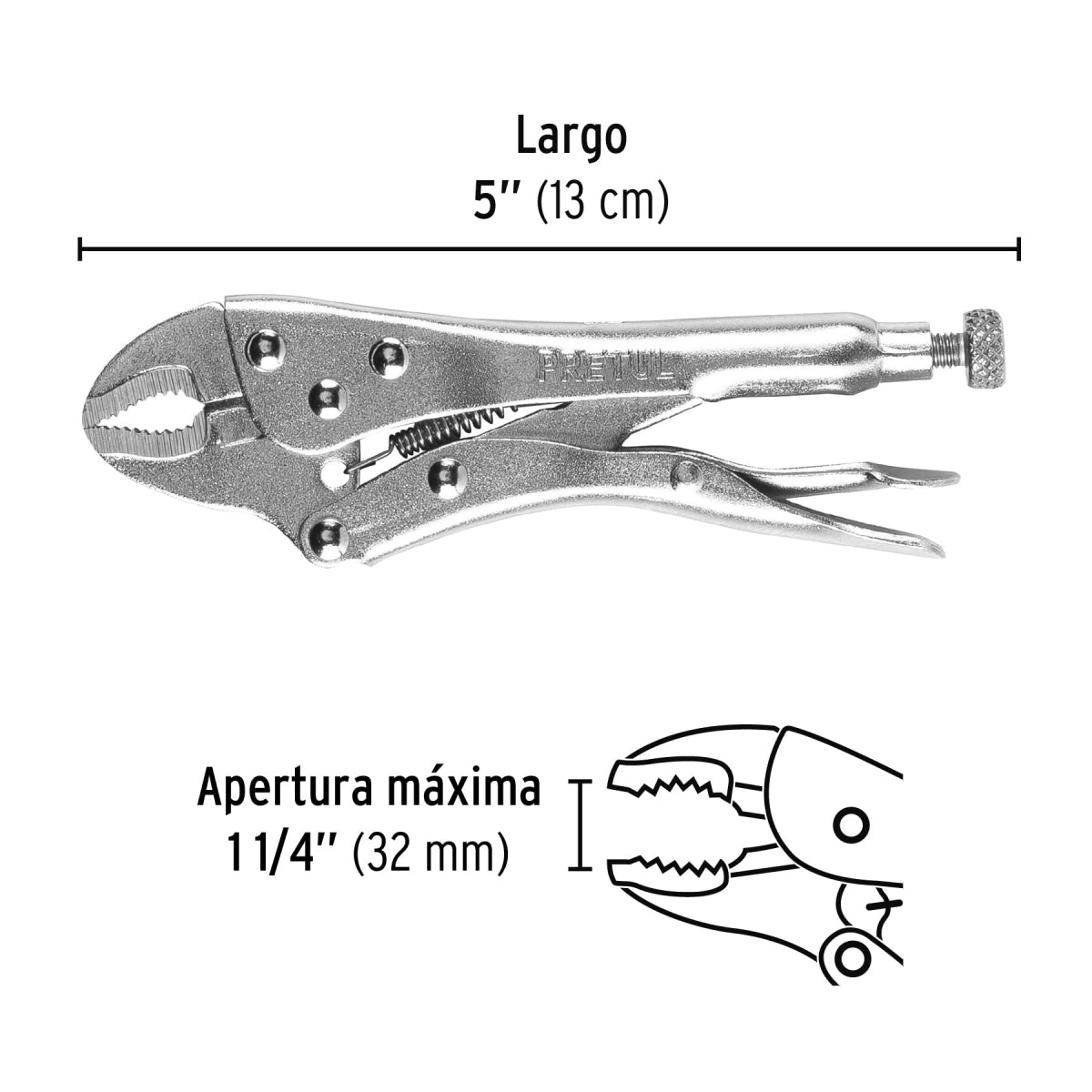 Pinza de presión 5" curva SKU:'22706