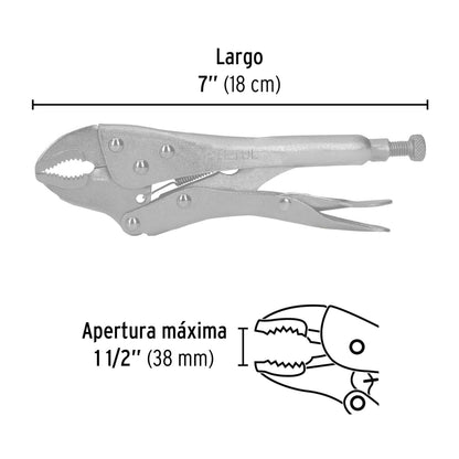 Pinza de presión 7" curva SKU:'22701