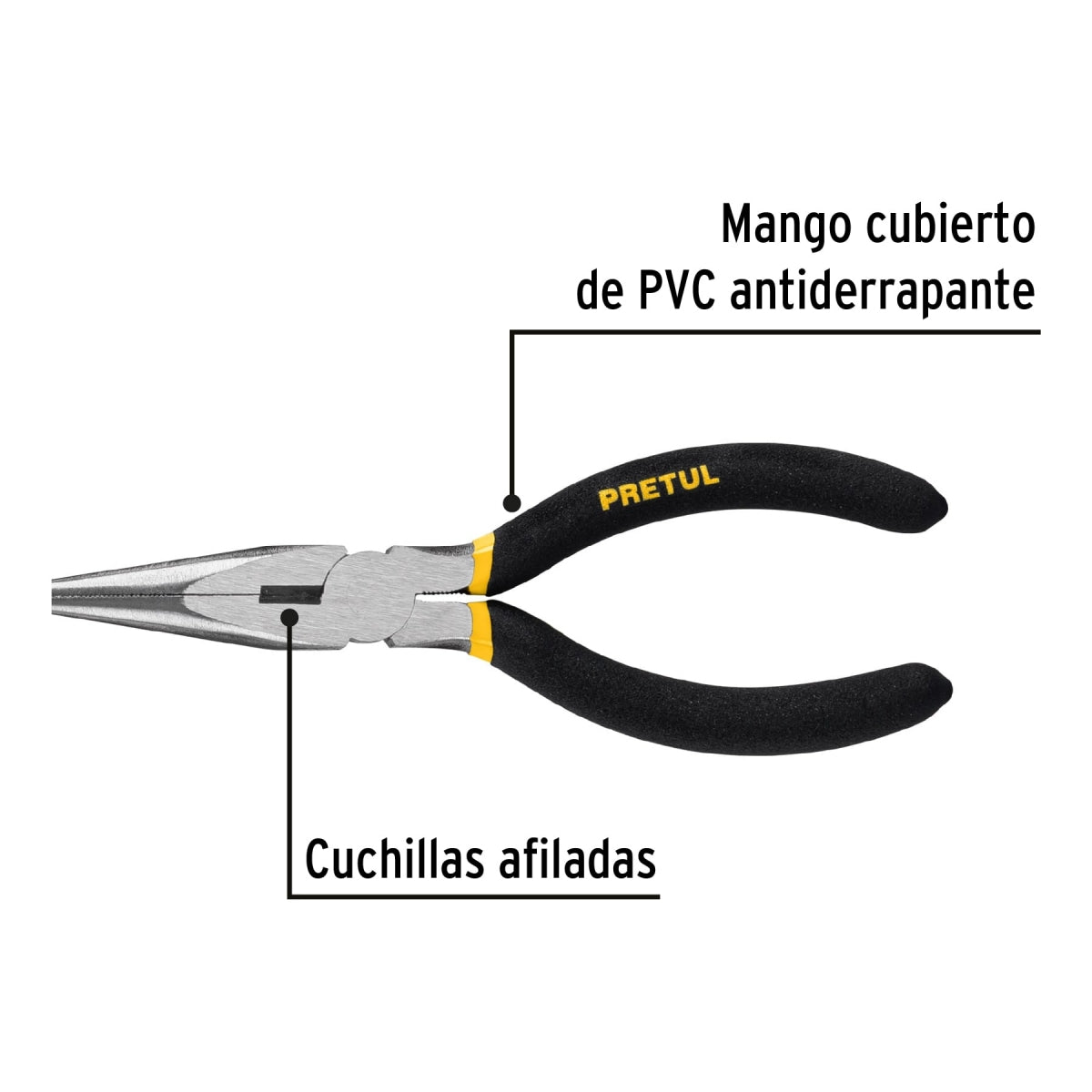 Pinza de punta y corte 6" SKU:'22624