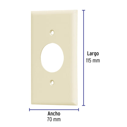 Placa 1 ventana color marfil (Standard) SKU:'46412