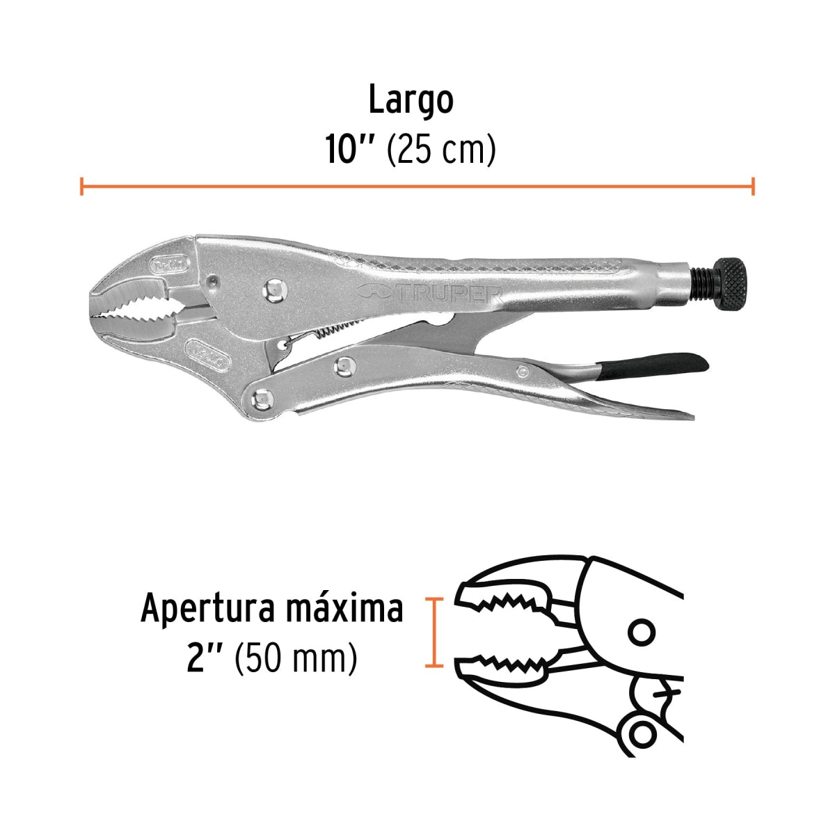 Pinza de presión 10" curva SKU:'17423