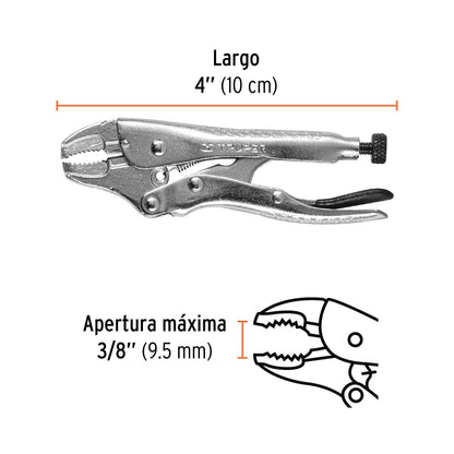 Pinza de presión 4" curva SKU:'17419