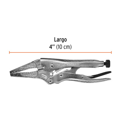 Pinza de presión 4" punta larga SKU:'17434