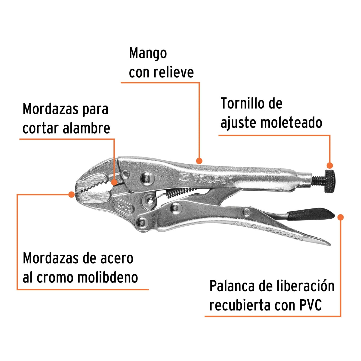 Pinza de presión 5" curva SKU:'17420