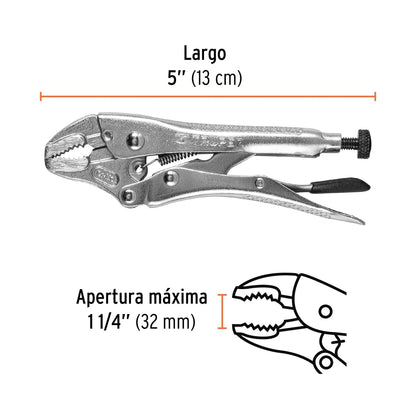 Pinza de presión 5" curva SKU:'17420