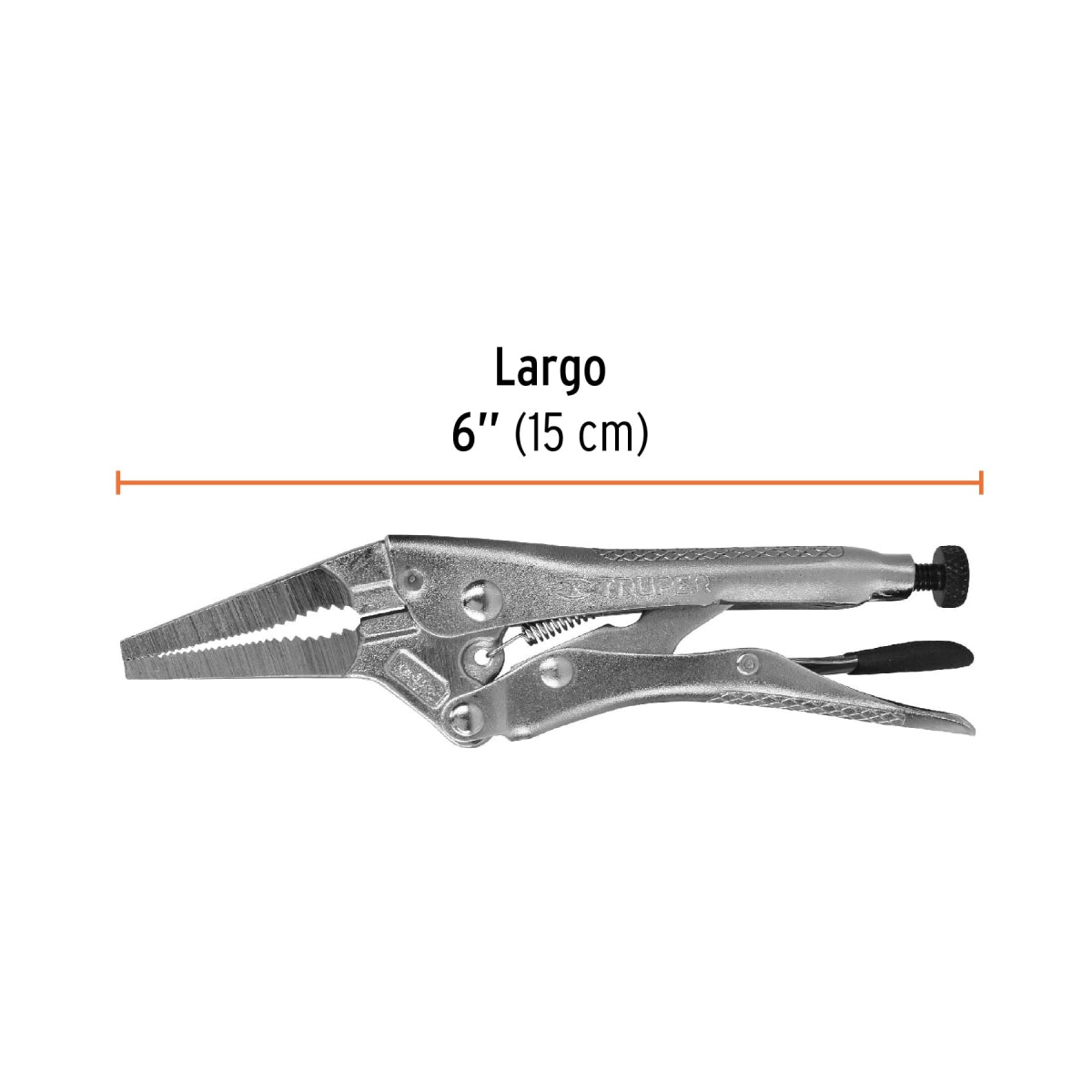 Pinza de presión 6" punta larga SKU:'17432