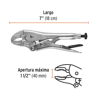 Pinza de presión 7" curva SKU:'17421