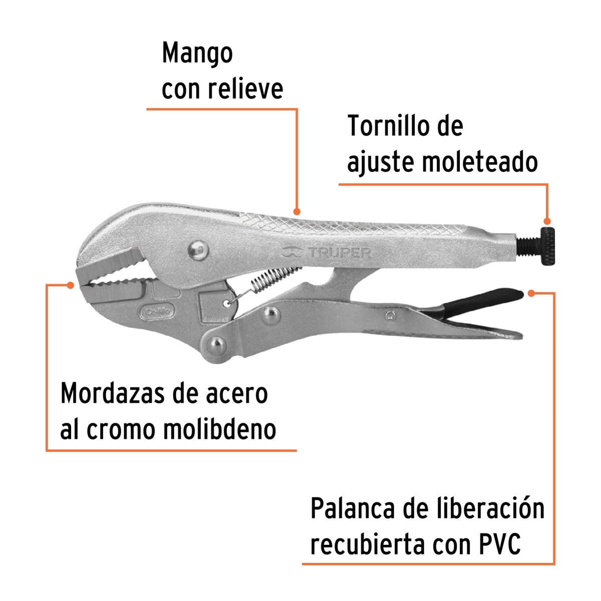 Pinza de presión 7" recta SKU:'17422