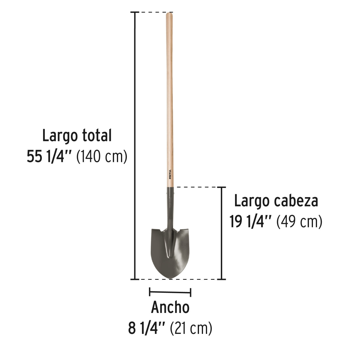 Pala redonda mango largo 44" SKU:'22507