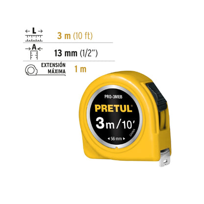 Flexómetro 3m SKU:'21605