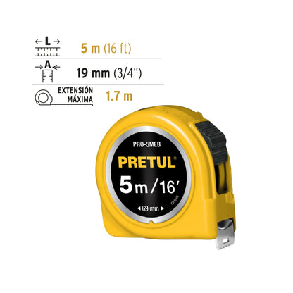 Flexómetro 5m SKU:'21606