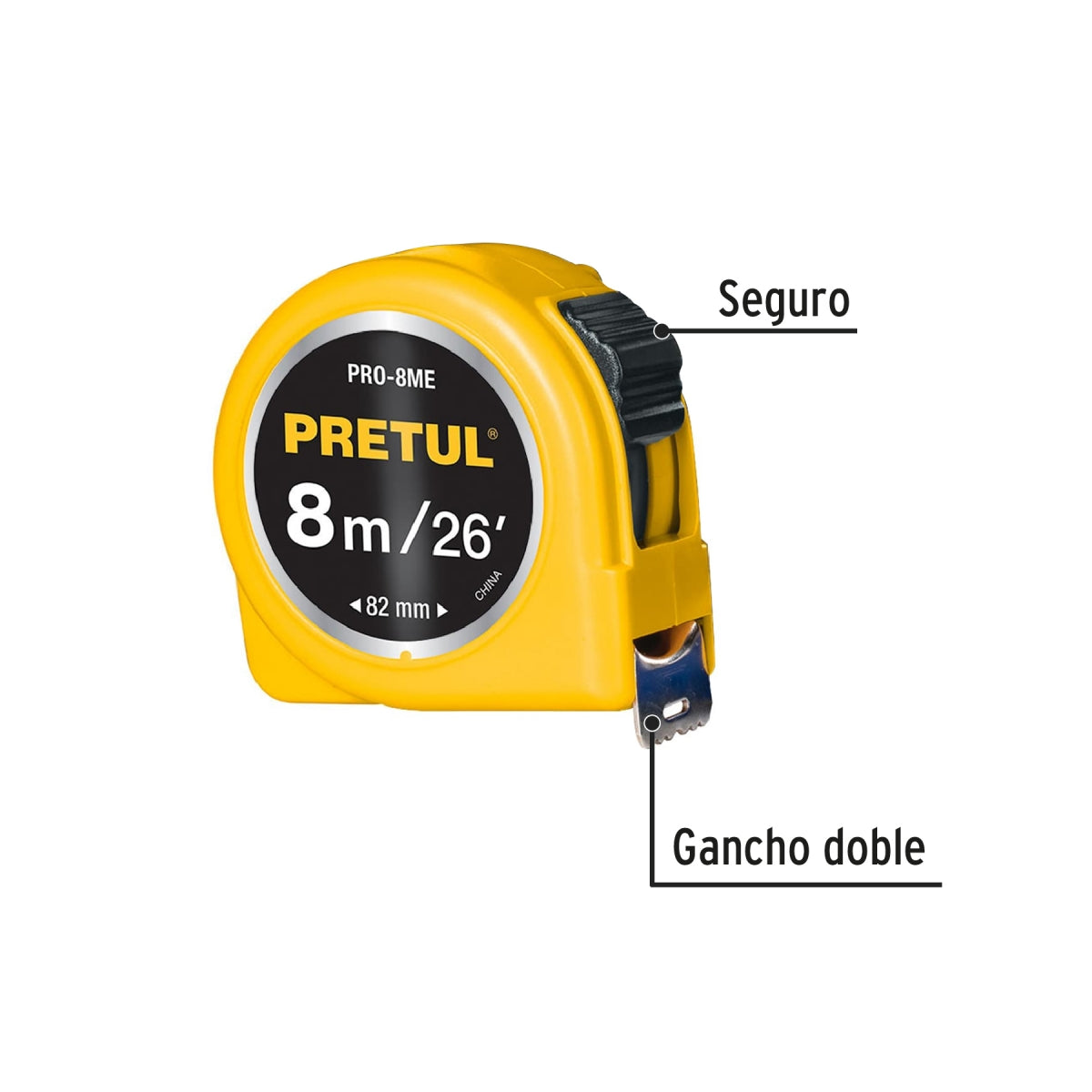 Flexómetro 8m SKU:'21603