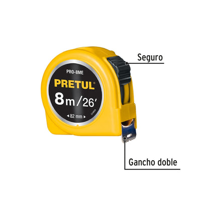 Flexómetro 8m SKU:'21603