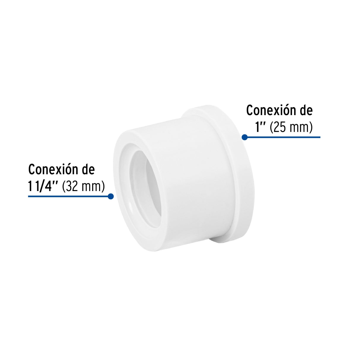 Reducción bushing 1 1/4" a 1" PVC cédula 40 SKU:'45535