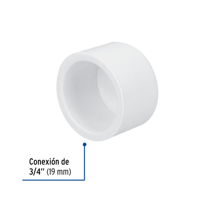 Tapón capa 3/4" PVC cédula 40 SKU:'45424