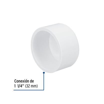 Tapón capa 1 1/4" PVC cédula 40 SKU:'45539