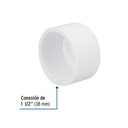 Tapón capa 1 1/2" PVC cédula 40 SKU:'45540