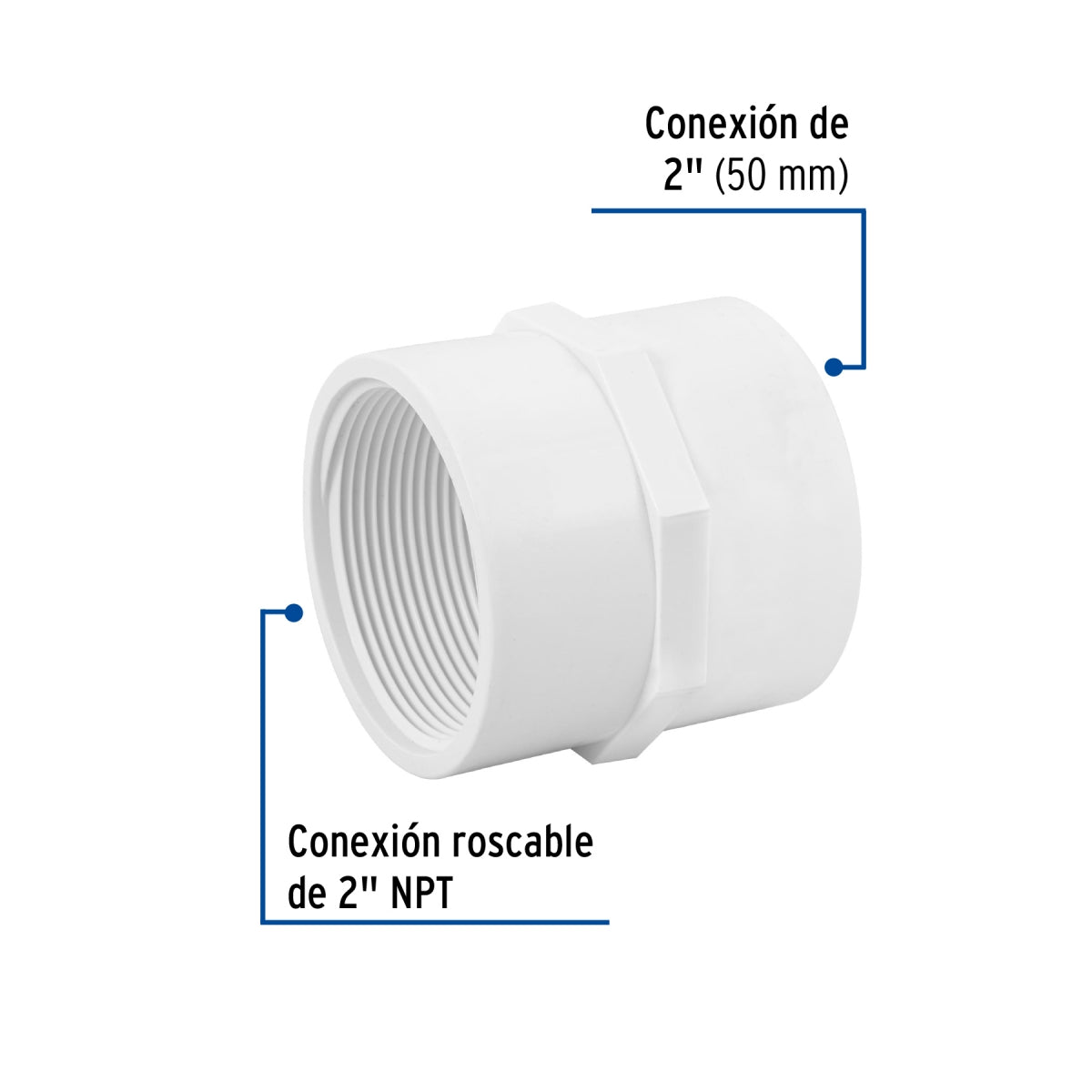 Adaptador hembra 2" PVC cédula 40 SKU:'45550