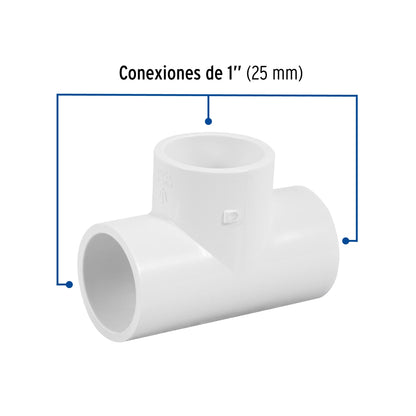 Tee 1" PVC cédula 40 SKU:'45422