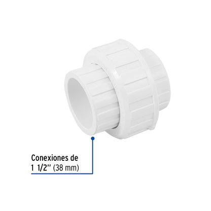 Tuerca unión 1 1/2" PVC cédula 40 SKU:'45543