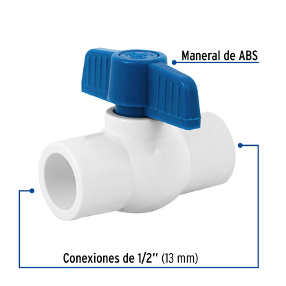 Válvula esfera cementar 1/2" PVC cédula 40 SKU:'49156