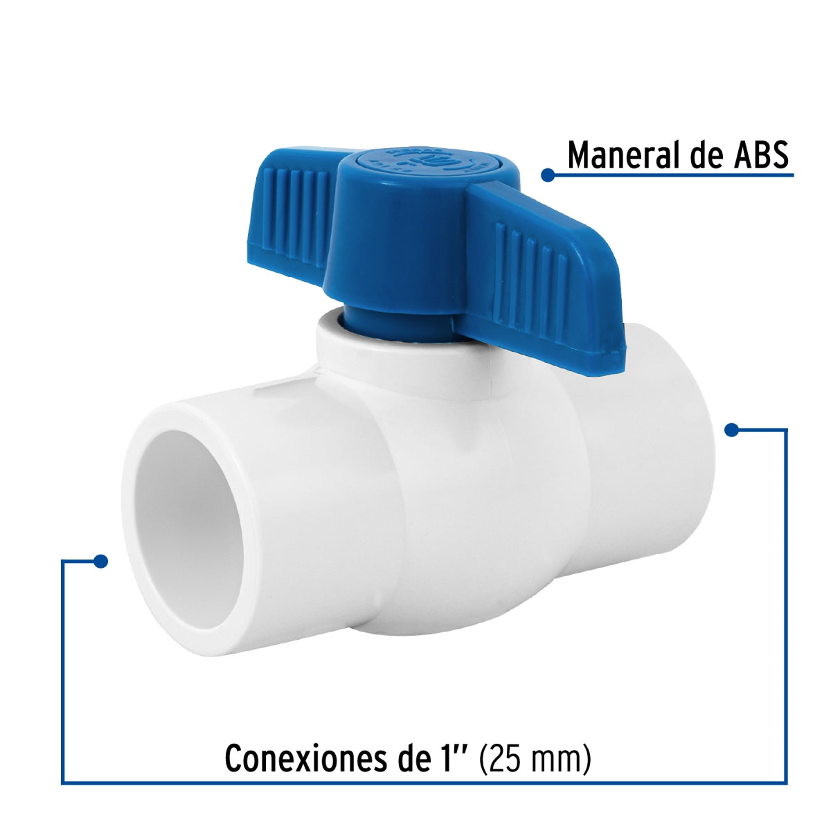 Válvula esfera cementar 1" PVC cédula 40 SKU:'49158