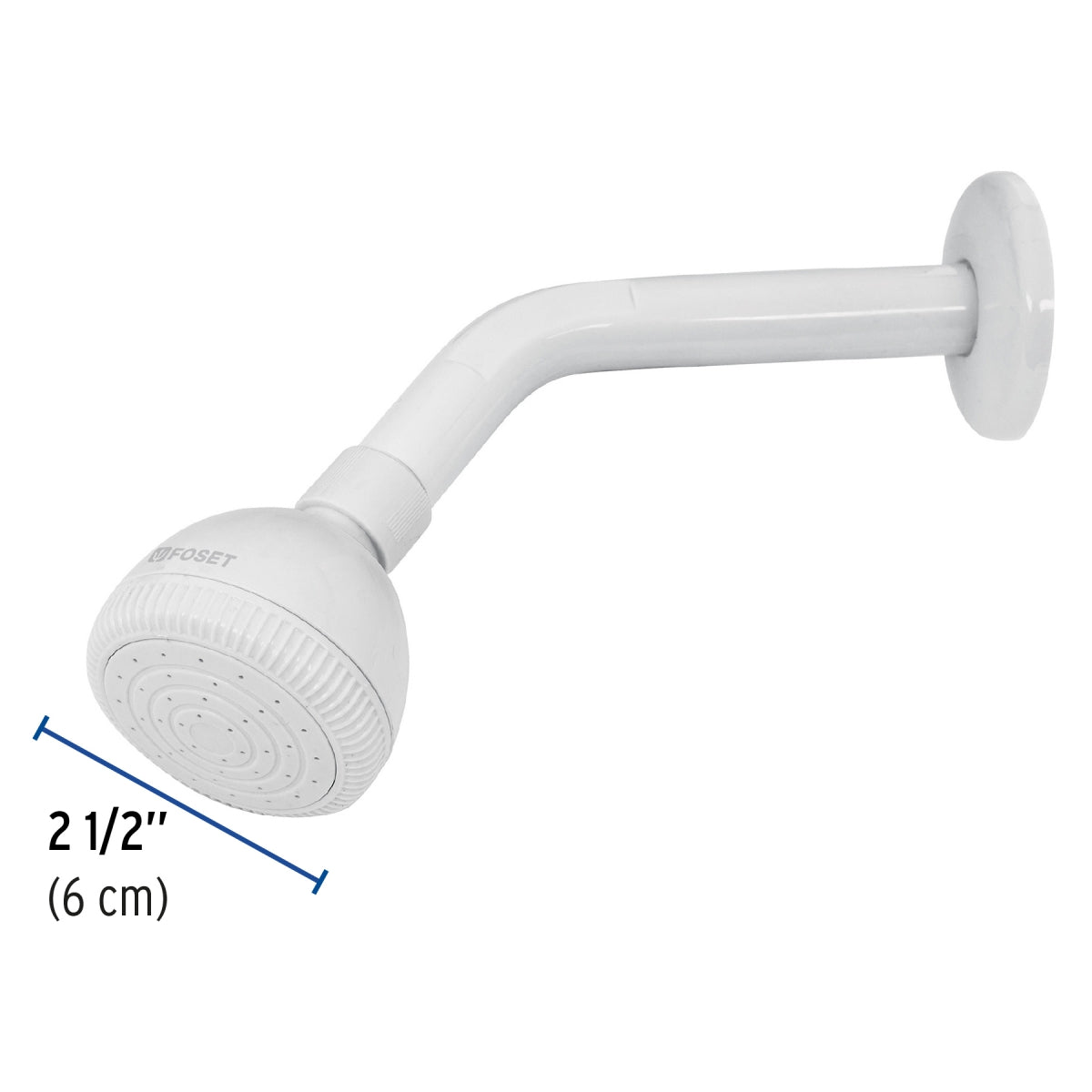 Regadera plástica 2 1/2" redonda color blanco (Basic) SKU:'49269