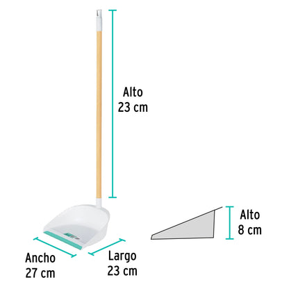Recogedor plástico bastón de madera SKU:'57024