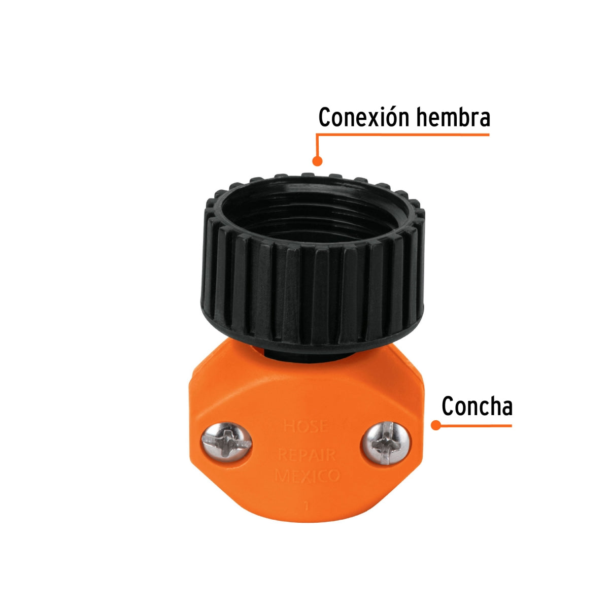 Conector hembra de plástico 1/2" SKU:'12712