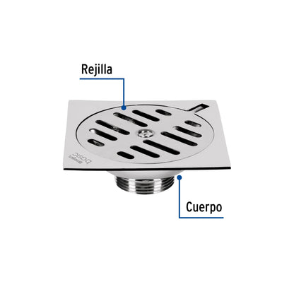 Resumidero cuadrado metálico 4" x 4" (Basic) SKU:'49349