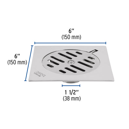 Resumidero cuadrado metálico 6" x 6" (Basic) SKU:'46138