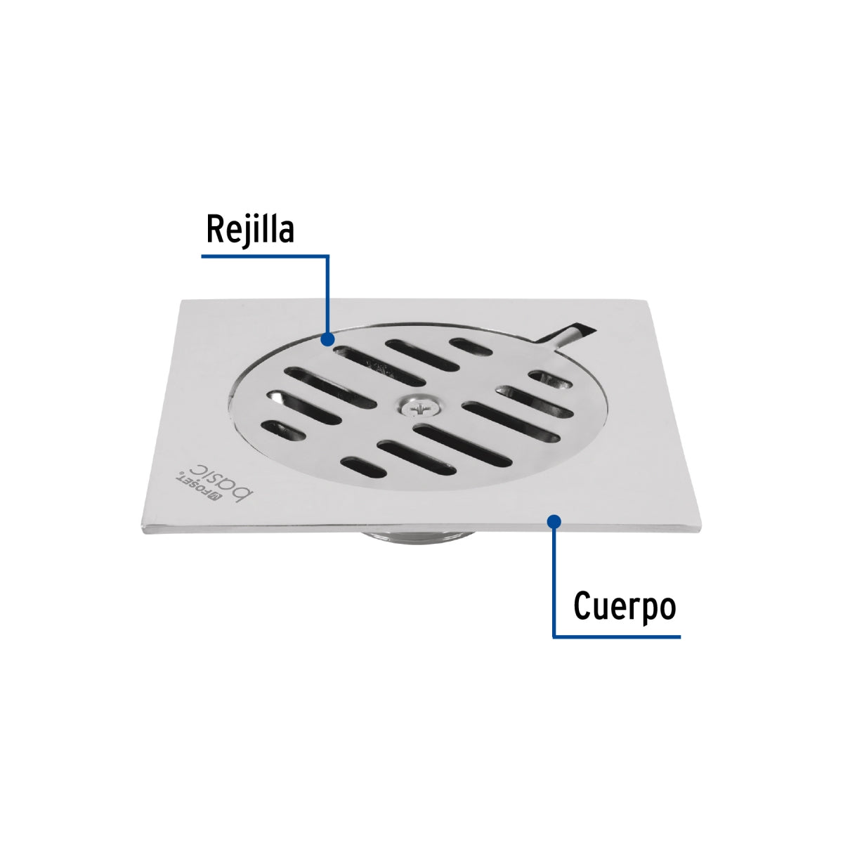 Resumidero cuadrado metálico 6" x 6" (Basic) SKU:'46138