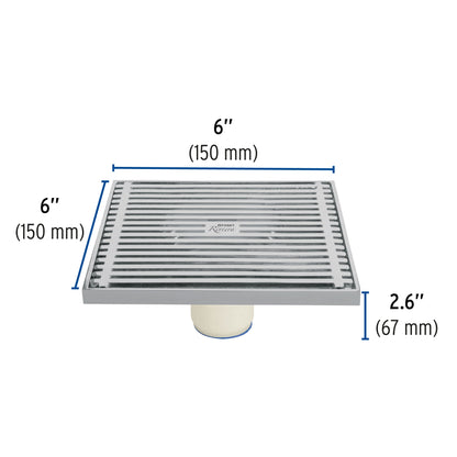 Resumidero cuadrado metálico 6" x 6" (Riviera) SKU:'46049