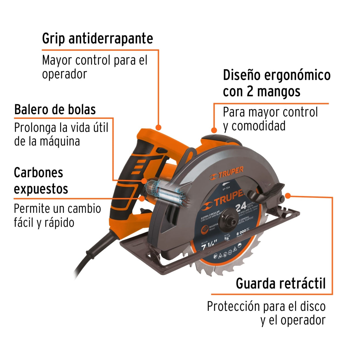 Sierra circular 7 1/4" 1750W profesional SKU:'11004