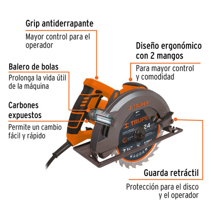 Sierra circular 7 1/4" 1750W profesional SKU:'11004