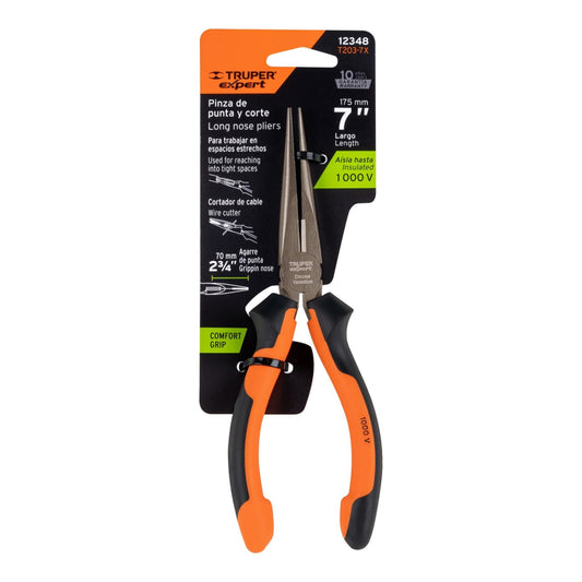 Pinza de punta y corte 7" Comfort Grip SKU:'12348