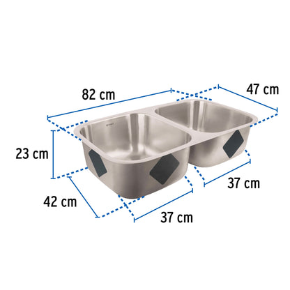 Tarja doble tina submontar 82x47cm (Riviera) SKU:'45176