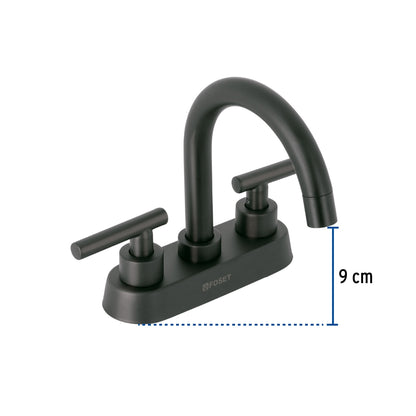 Mezcladora metálica 4" tipo bar p/lavabo negro mate manerales tipo palanca (Tubig) SKU:'46752