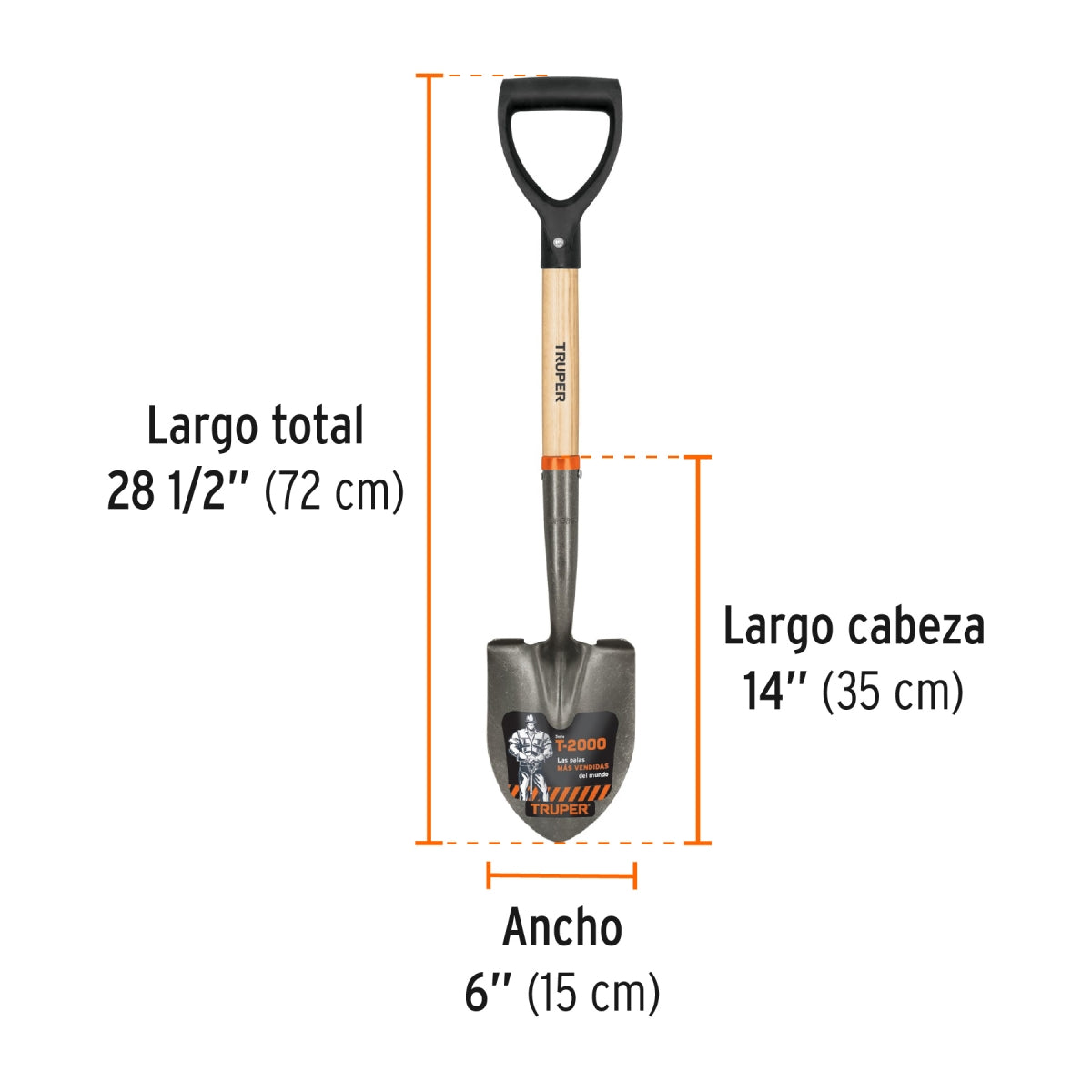 Pala cajuelera redonda T-2000 puño "D" SKU:'17193