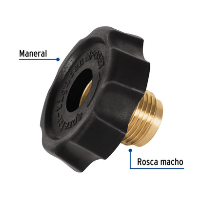 Tuerca izquierda p/gas 7/8" con maneral plástico SKU:'46154