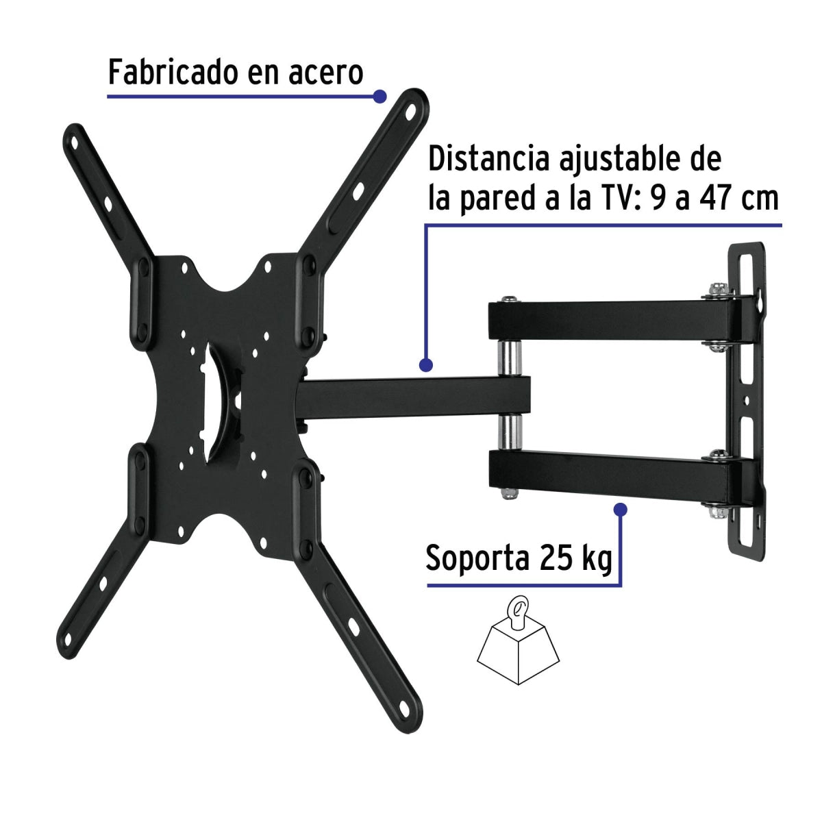 Soporte articulado para TV 23" a 42" SKU:'46095